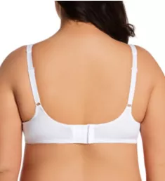 Full Coverage Satin Trim Wirefree Bra White 36B