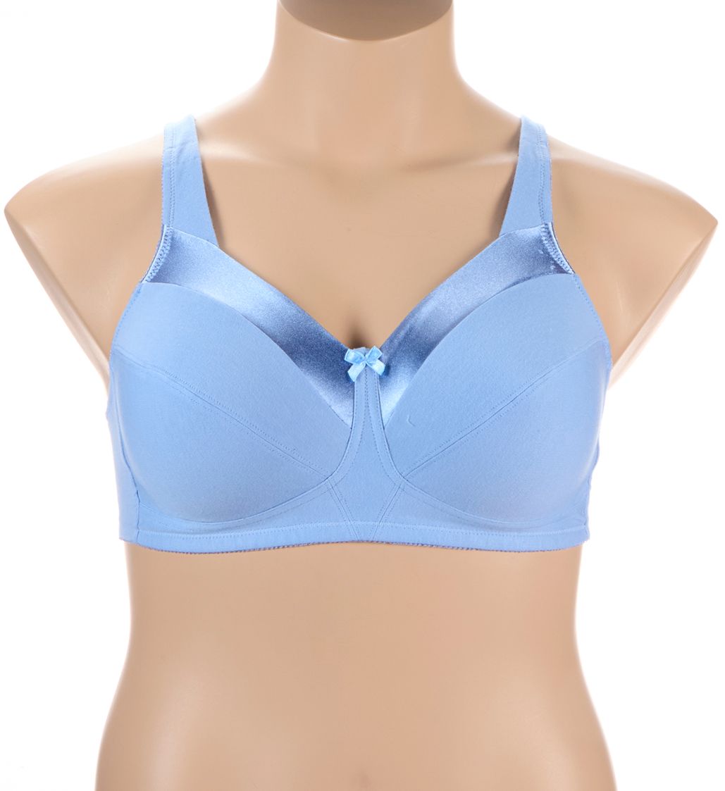 Bestform Full Coverage Satin Trim Wirefree Bra Periwinkle Blue 38B  - Image 1