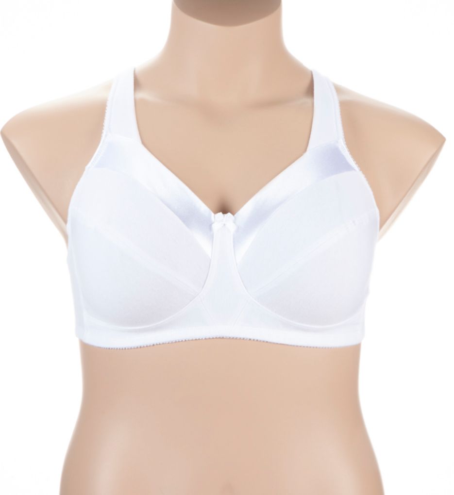 Bestform Full Coverage Satin Trim Wirefree Bra White 42C  - Image 1