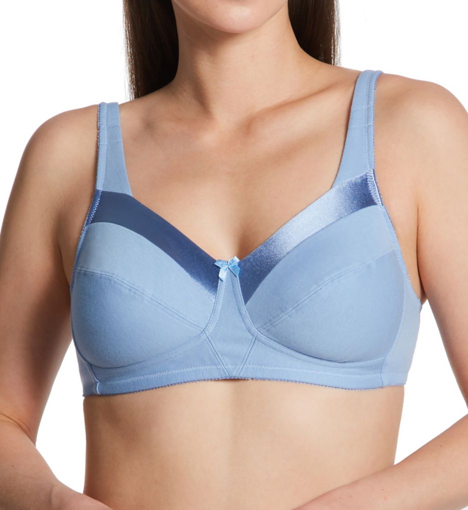 Bra cotton knitted full coverage wireless Adjustable Straps