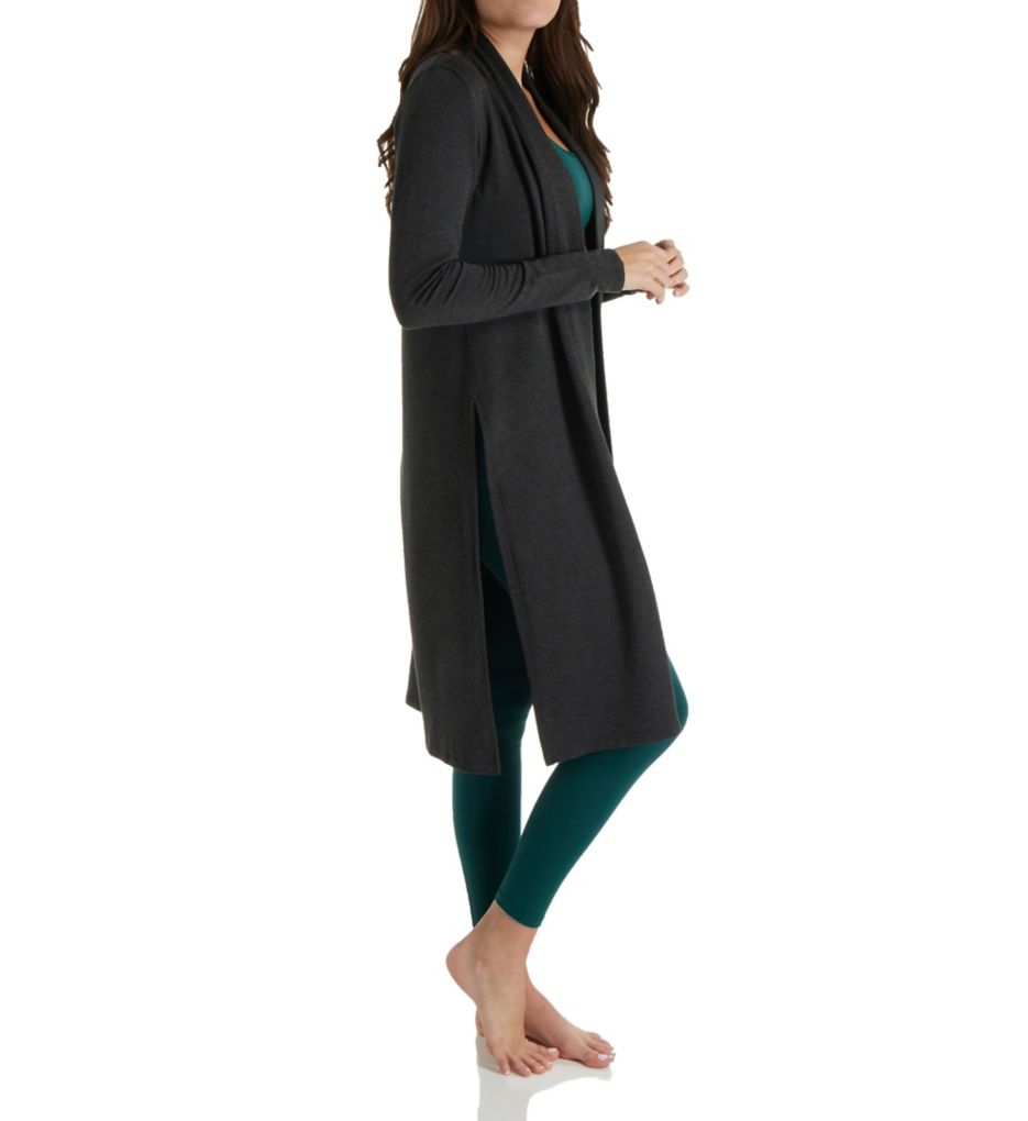 Cozy Fleece High Slits Long Duster Cardigan-cs1