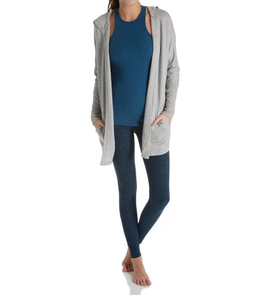 Cozy Fleece Love Hooded Swing Back Cardigan-cs1