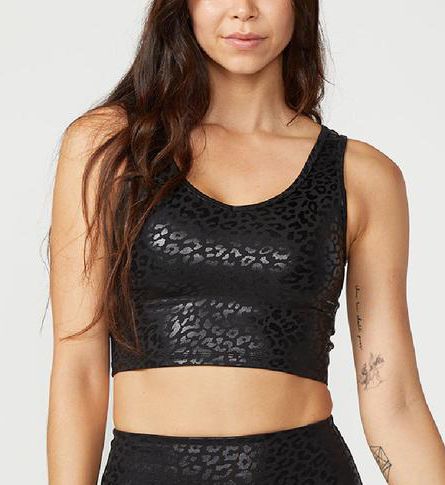 Leopard Foil Sportflex Cropped Tank-fs