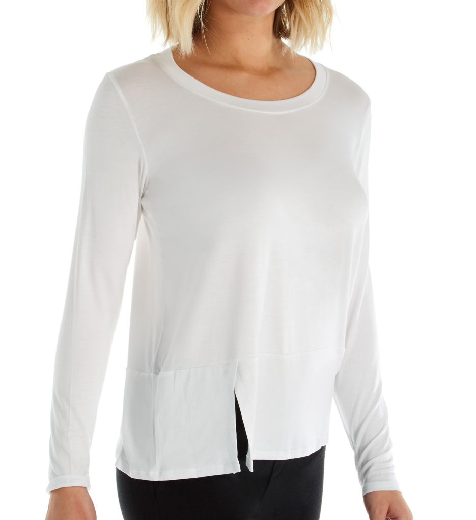 Slinky Modal Jersey Front Split Pullover Tee-acs