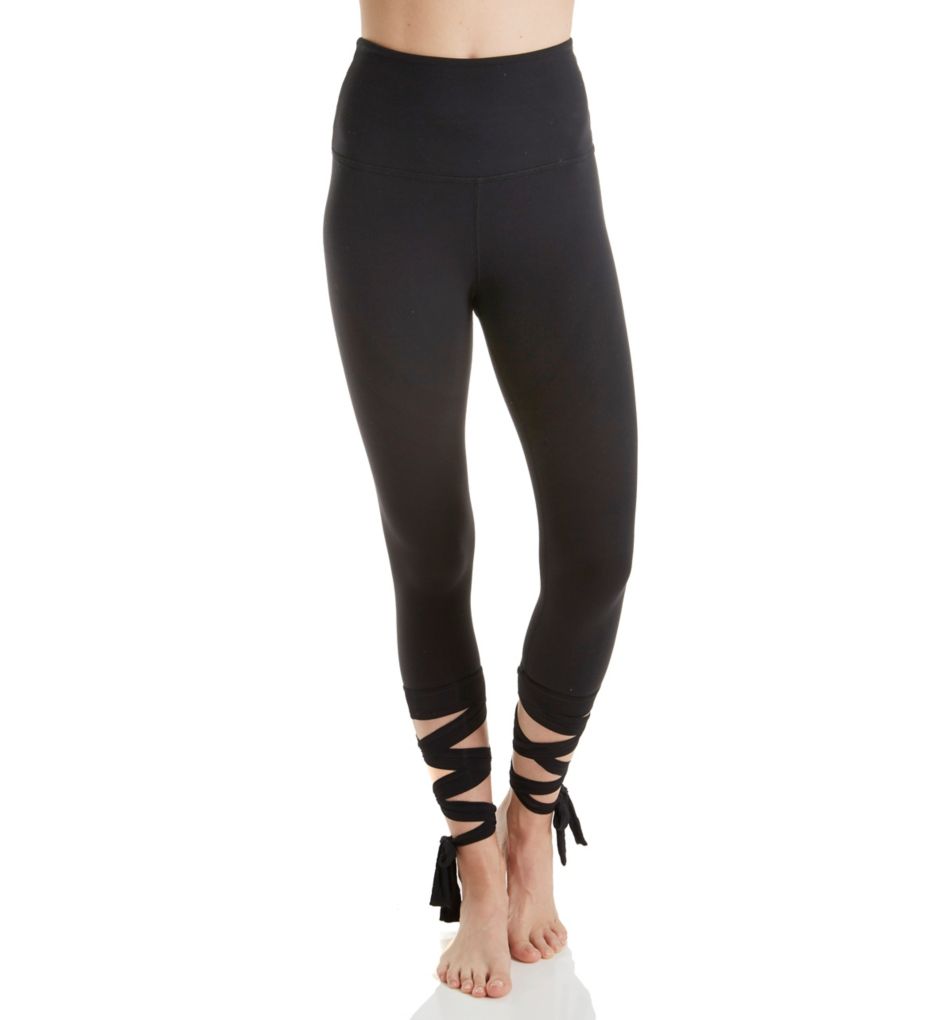 Just Your Stripe High Waist Wrap Tie Capri Legging-fs