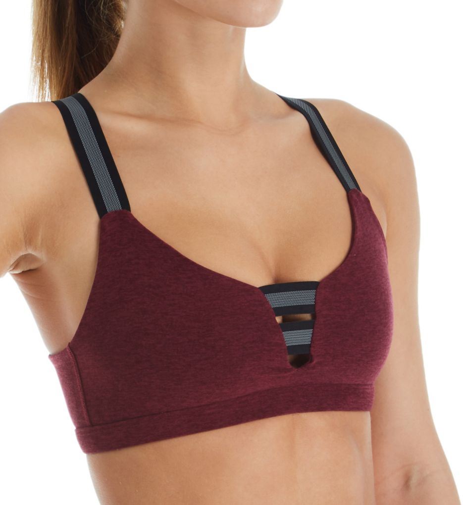Beyond Yoga (2295236) -- Beyond Yoga SD8210 Spacedye Cut Corners Racerback Sports Bra (Team Burgundy S)