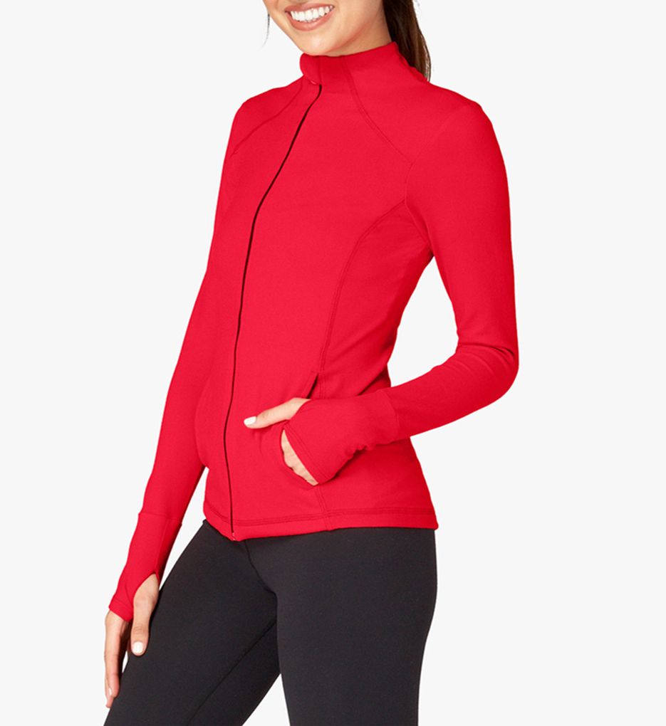 Hip To Zip Supplex Fitted Mock Neck Jacket-acs