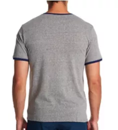 Classic Ringer Cotton-Blend T-Shirt Gray 2XL