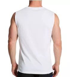 100% Cotton Sleeveless Logo T-Shirt WHT XS