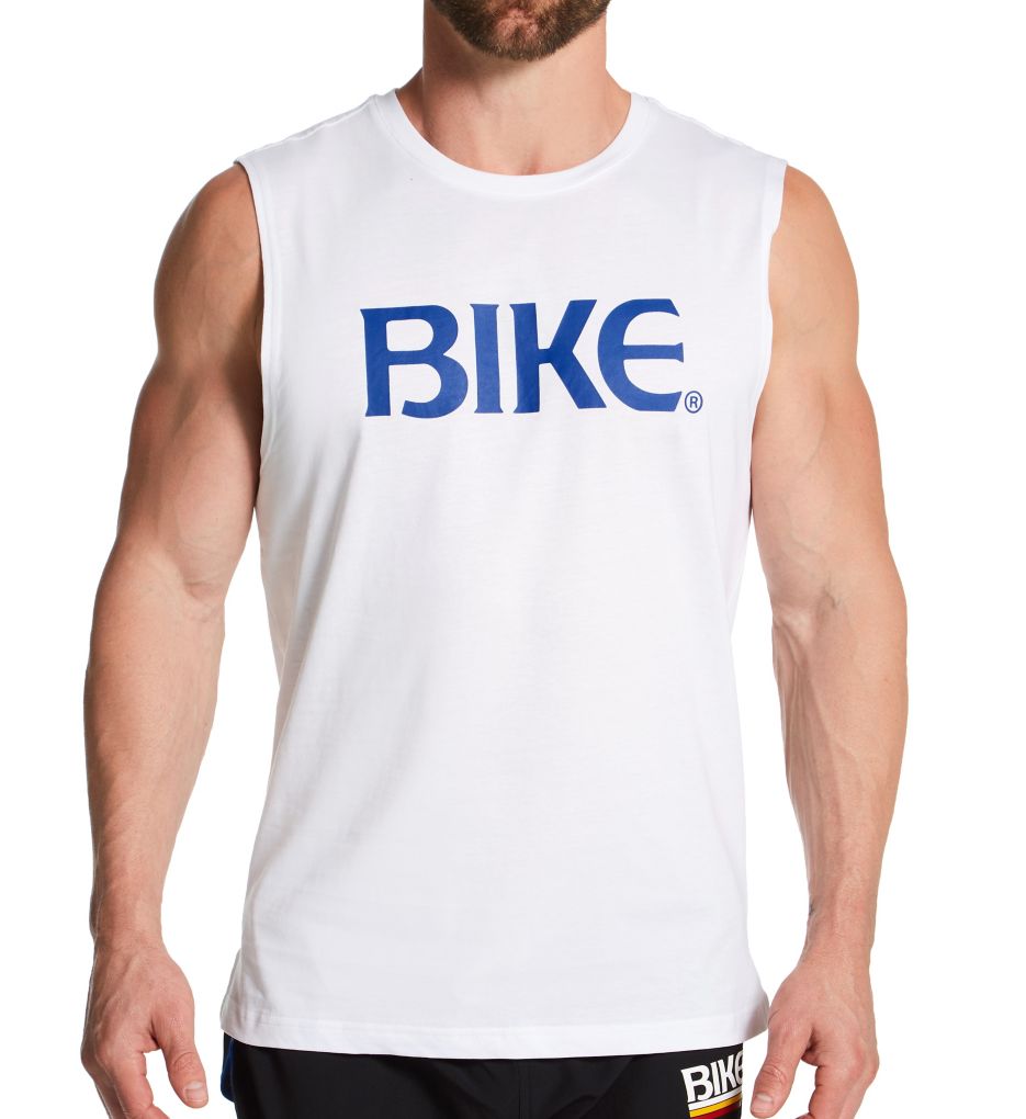 100% Cotton Sleeveless Logo T-Shirt-fs