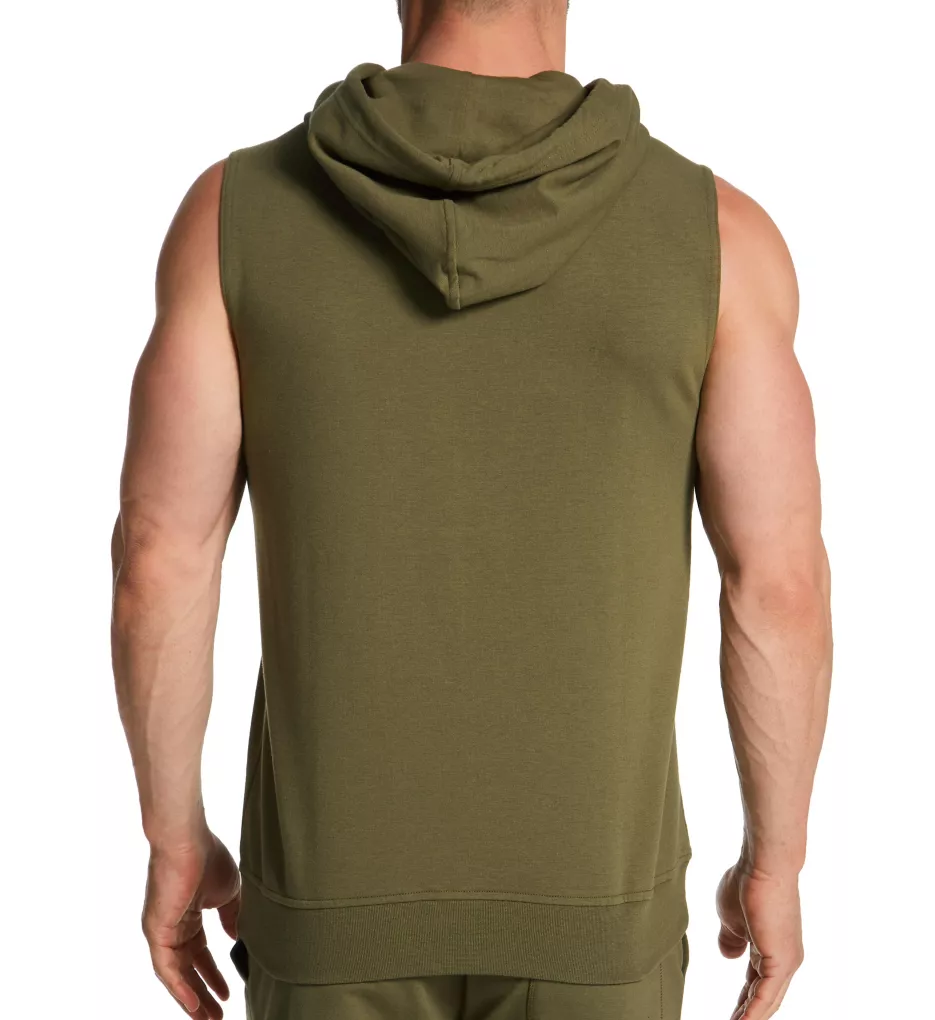 Sleeveless Soft French Terry Hoodie Olive S