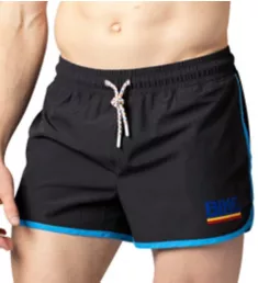 Stretch Quick-Dry Track Short w/ Boxer Brief Liner BLK L