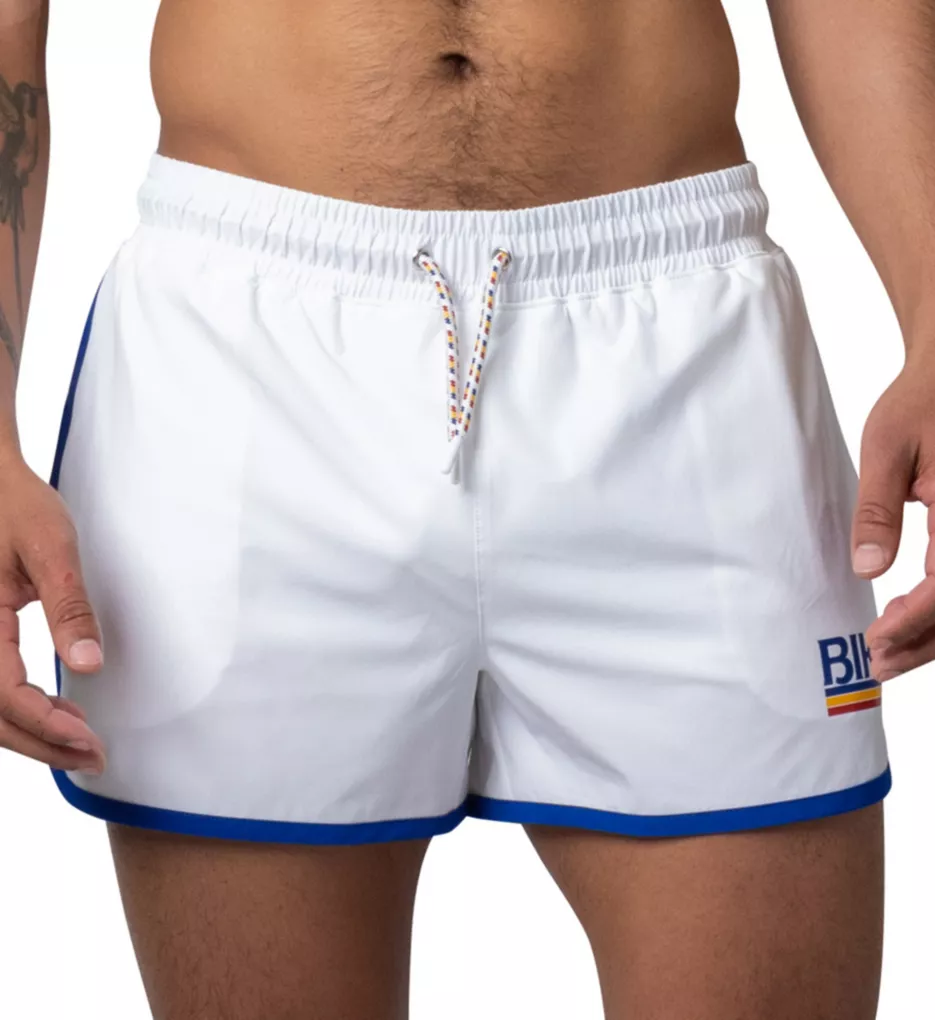 Stretch Quick-Dry Track Short w/ Boxer Brief Liner WHT XS