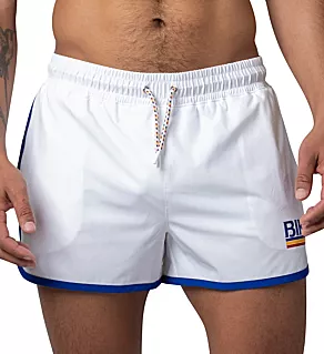 Stretch Quick-Dry Track Short w/ Boxer Brief Liner WHT 2XL