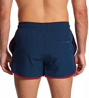 Stretch Quick-Dry Track Short w/ Boxer Brief Liner French Navy S