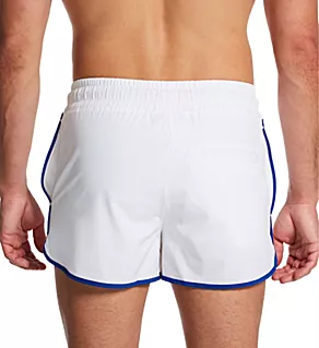 Stretch Quick-Dry Track Short w/ Boxer Brief Liner WHT 2XL