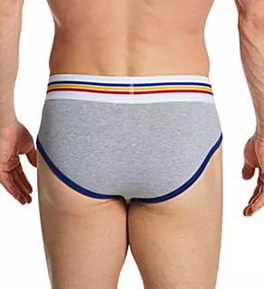 Cotton Stretch Logo Brief - 2 Pack Gray/White 2XL