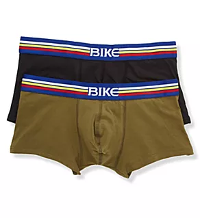 Cotton Stretch Logo Trunk - 2 Pack Black/Olive 2XL