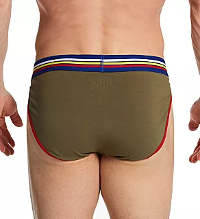 Cotton Stretch Jock Brief - 2 Pack Black/Olive M