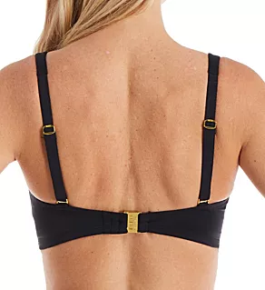 Kore Shirred Underwire Bandeau Bikini Swim Top Black 36D