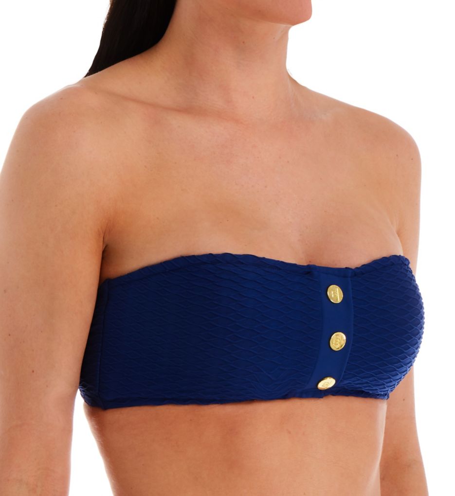 Wave Rider Straight-Square Neck Bandeau Swim Top-acs