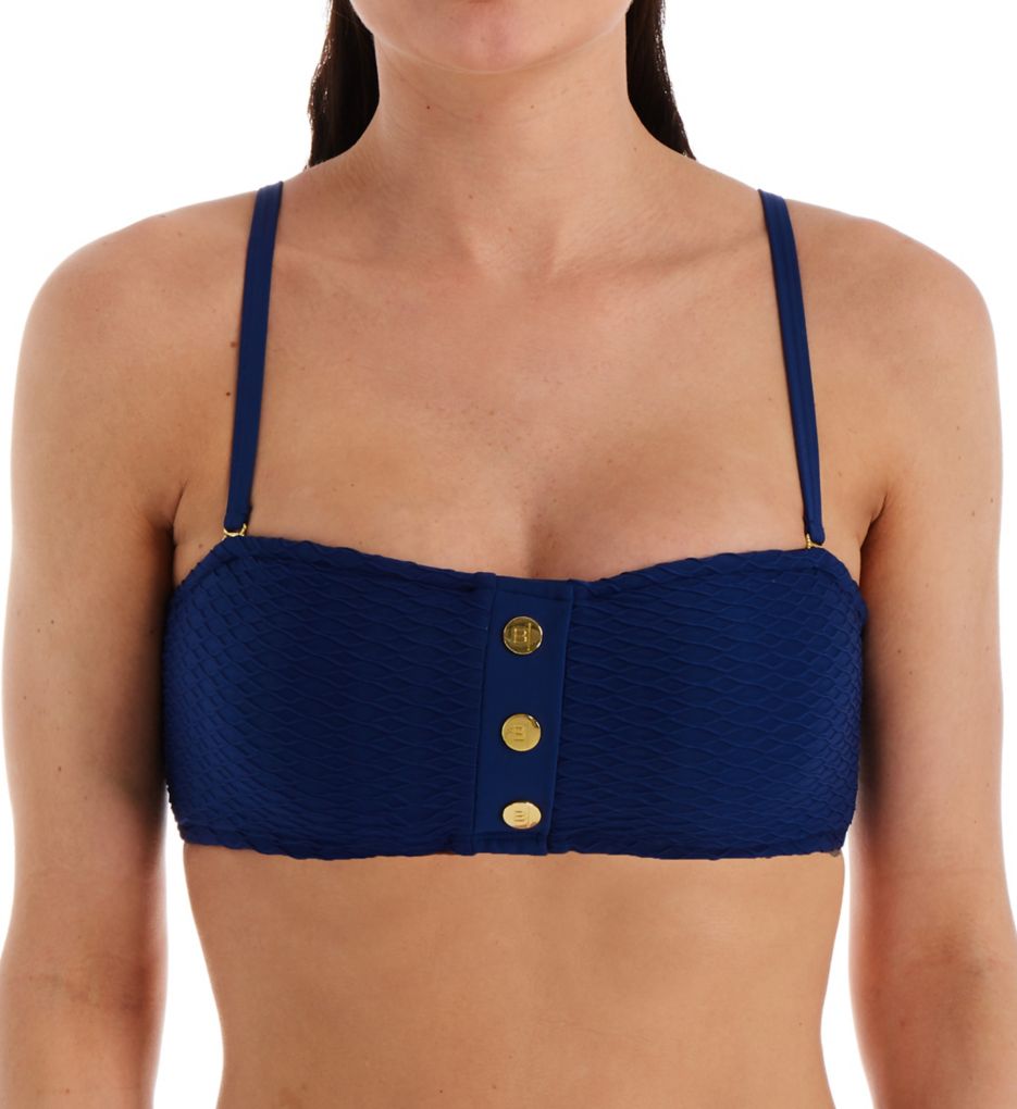 Wave Rider Straight-Square Neck Bandeau Swim Top-fs