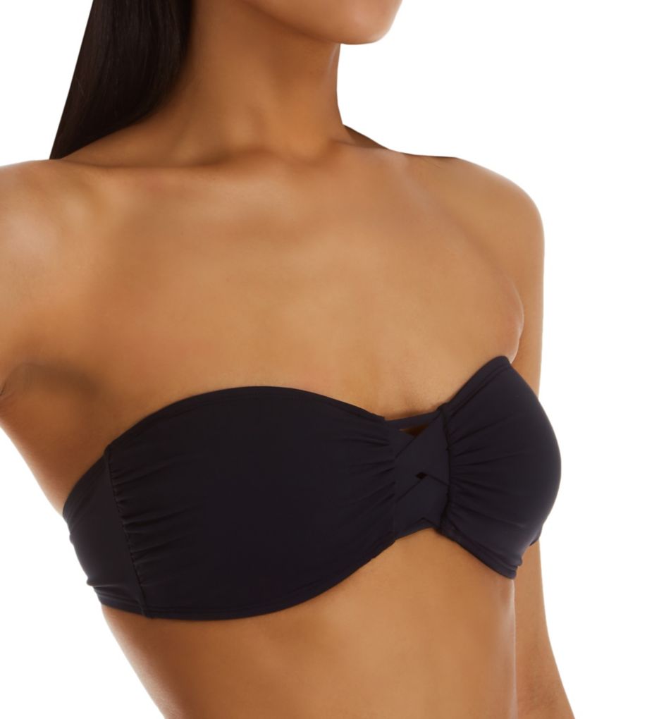 Basket Case Shirred Molded Bandeau Swim Top-acs