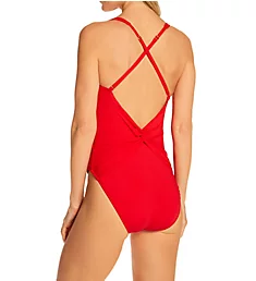 Twist and Shout Plunge X Back One Piece Swimsuit
