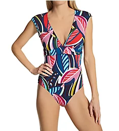 Absolutely Fabulous Cap Sleeve One Piece Swimsuit Multi 4