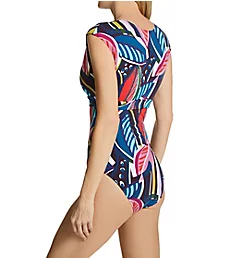 Absolutely Fabulous Cap Sleeve One Piece Swimsuit Multi 4