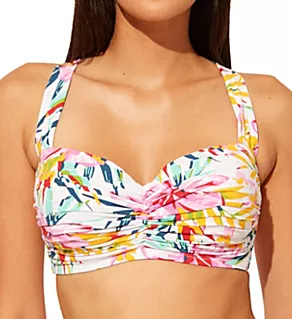 Beachy Keen Shirred Underwire Bandeau Swim Top