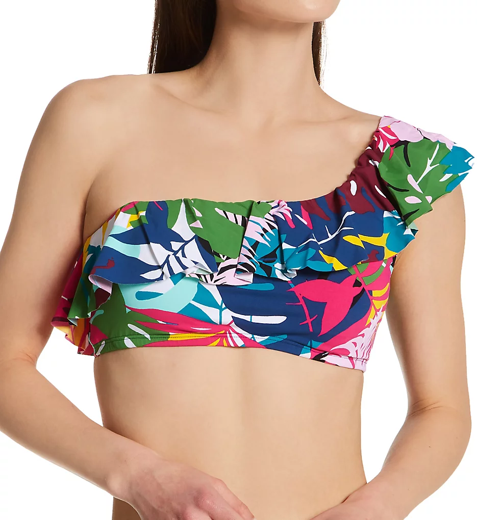 On A Brighter Note Ruffle One Shoulder Swim Top