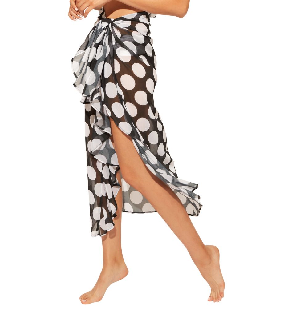 Let's Get Dotty Chiffon Ruffle Sarong Cover Up-acs