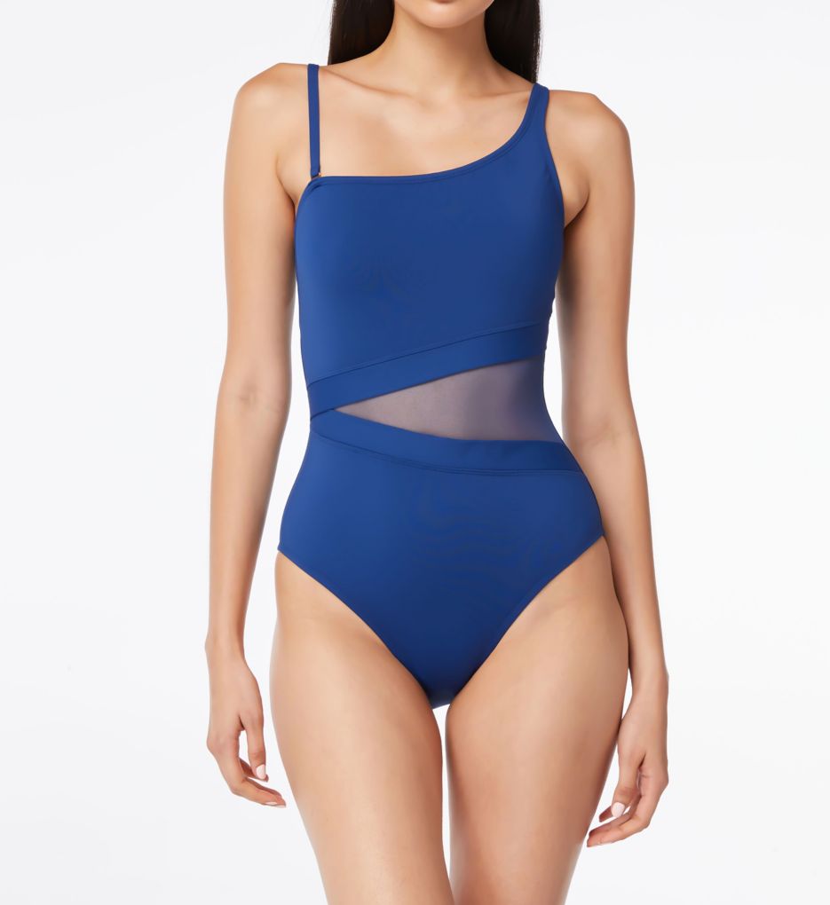 Don't Mesh With Me One Shoulder One Piece Swimsuit-fs