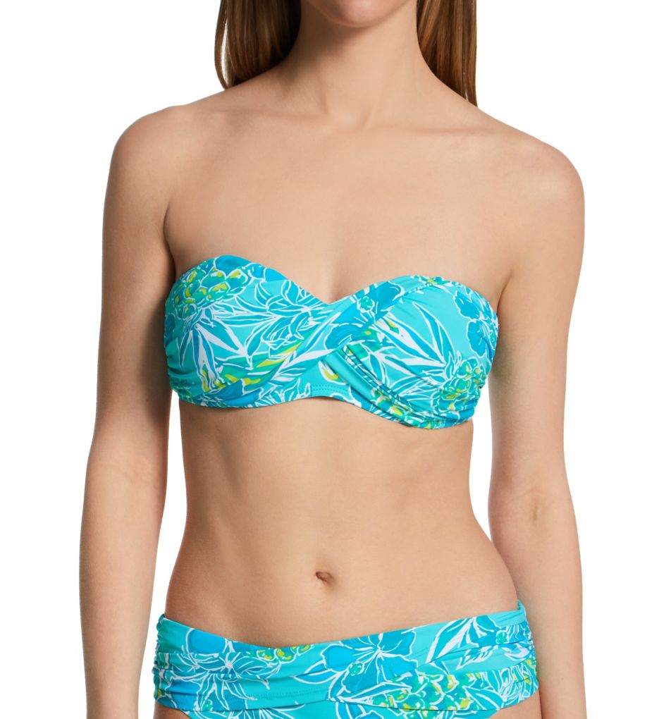 Escape to the Beach Twist Front Bandeau Swim Top-acs