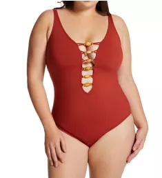 Plus Size Paradise Found Lace One Piece Swimsuit Sienna 22W