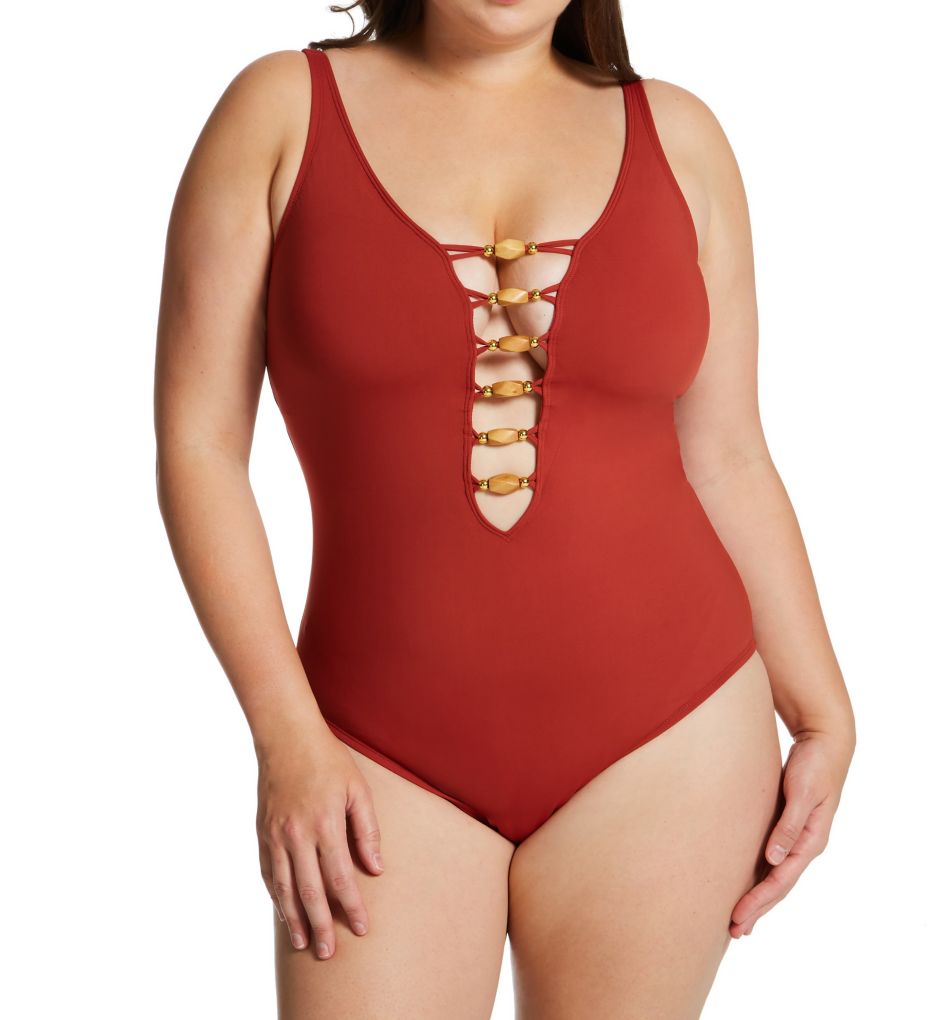 Plus Size Paradise Found Lace One Piece Swimsuit