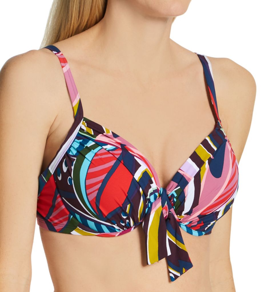 Absolutely Fabulous Tie Front Underwire Swim Top-fs