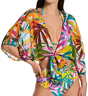 Fantasy Island Chiffon Shirt Cover Up MULTI L