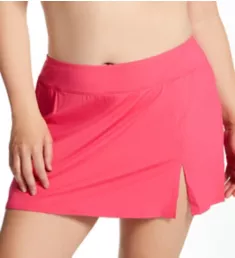 Plus Size Ring Me Up High Waist Skirt Swim Bottom Rose Red 16W