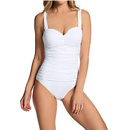Kore Shirred Bandeau Mio One Piece Swimsuit White 14