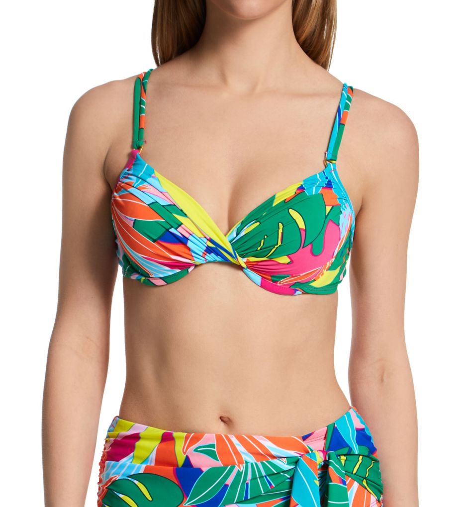 Bleu Rod Beattie Kore Over-The-Shoulder Bra Sized D Cup Underwire Swim Top  & High Waisted Swim Skirt