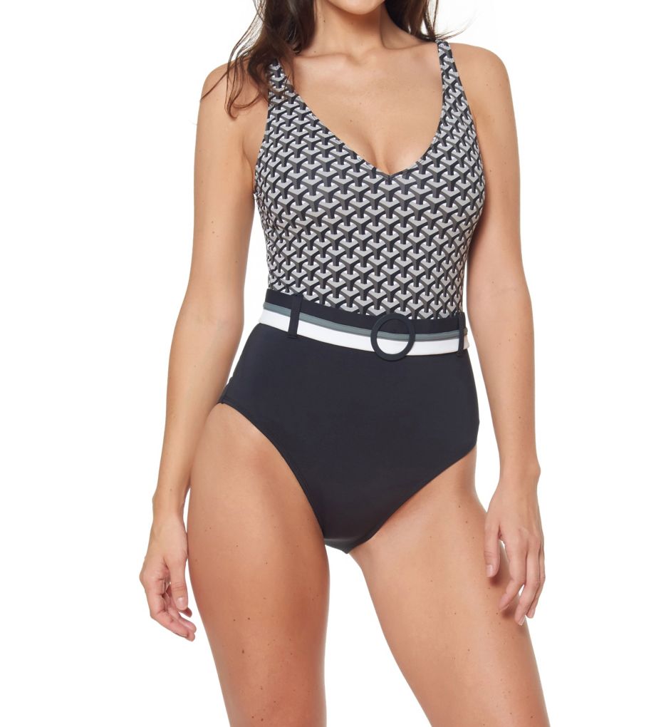 Make It Modern Belted Tank One Piece Swimsuit-acs