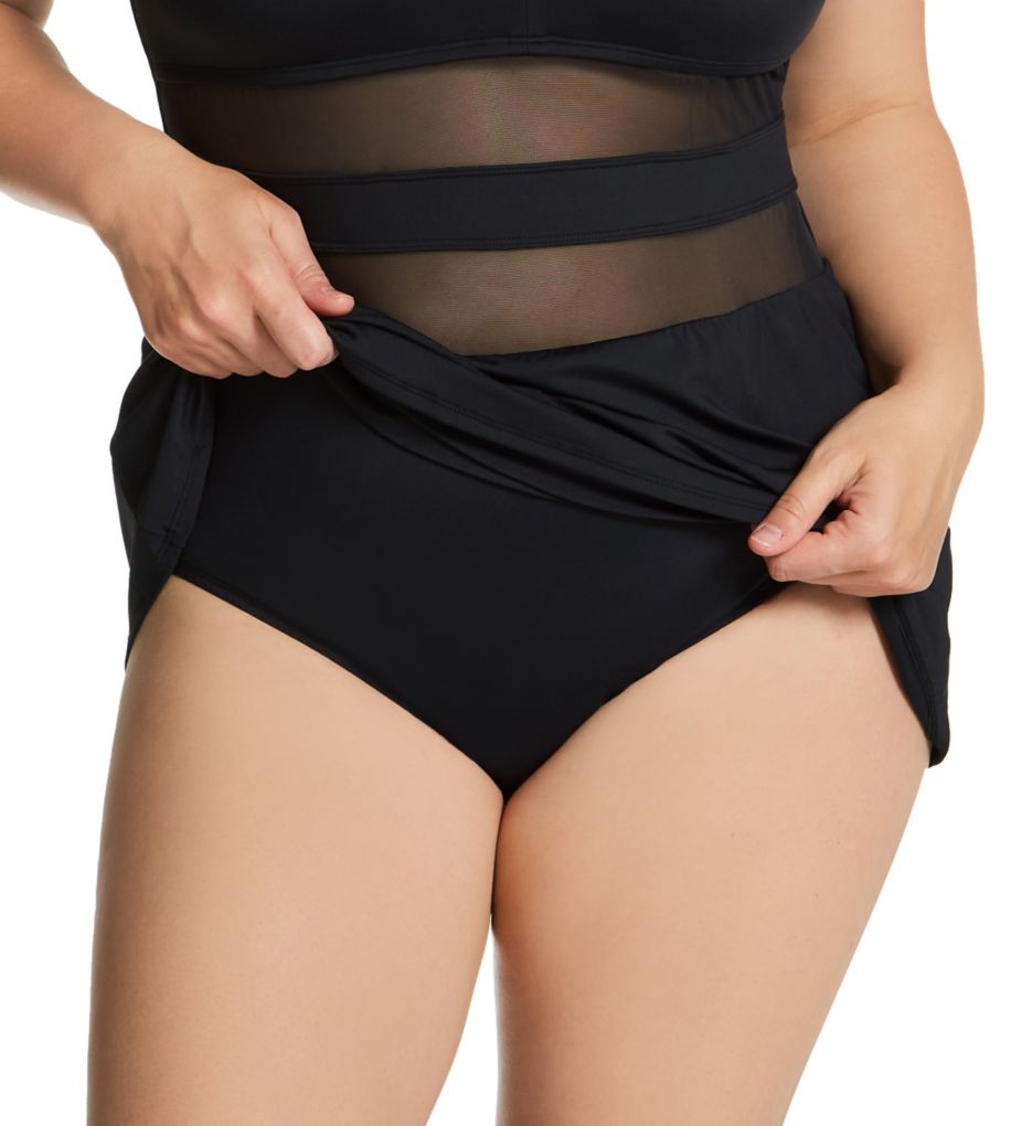 Plus Size Don't Mesh With Me Cross Back Swim Dress-cs1