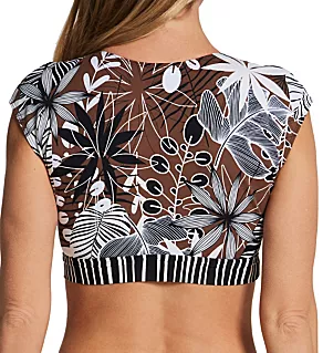 Bold Moves Front Cap Sleeve Crop Swim Top