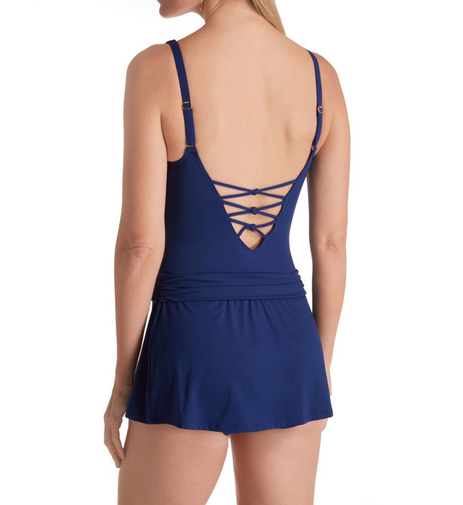 Oh So Knotty Lace Down Skirted One Piece Swimsuit-bs