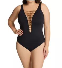 Plus Size Let's Get Knotty Lace One Piece Swimsuit