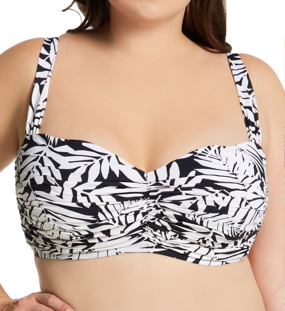 Plus Size Urban Oasis Shirred Bandeau Swim Top-gs