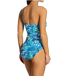 Paradise Found One Shoulder One Piece Swimsuit Oahu Teal 4