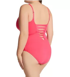 Plus Size Ring Me Up Plunge One Piece Swimsuit Rose Red 18W